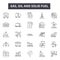 Gas, oil and solid fuel line icons, signs, vector set, linear concept, outline illustration