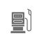 Gas and oil station, fuel pump, gasoline grey icon.