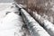 Gas pipe transite snow winter