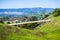 Gas pipeline going through the green hills of south San Francisco bay area, San Jose, California