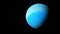 gas planet Neptune on Space Background, 3D Rendering Animation. Ice Gas Giant Exoplanet, 4K