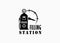 Gas Pump Oil Station Logo Design Inspiration. Gas Pump Vector Template. Illustration of a Fuel Dispenser Filling Station Gasoline