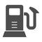 Gas pump solid icon. Gasoline refil vector illustration isolated on white. Fuel station glyph style design, designed for