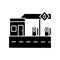 Gas station black glyph icon