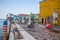 Gas station for boats in Burano, Venice, Italy.