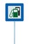Gas Station Road Sign, Green Energy Concept, Gasoline Fuel Filling Traffic Service Roadside Signage Isolated Blue Petrol Fuel Tank