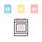 Gas stove line icon. Vector sign for web graphic.