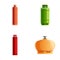 Gas tank icons set cartoon vector. Different type of gas bottle