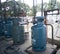 Gas tank Refill on Liquid propane gas station