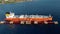 A gas tanker is anchored at sea aerial view 4 K