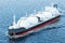 Gas tanker sailing in ocean, 3D