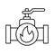 gas tap Line Vector Icon easily modified