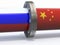 Gas tubes with russian and china flag