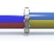 Gas tubes with russian and ukraine flag