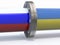 Gas tubes with russian and ukraine flag