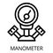 Gas welder manometer icon, outline style