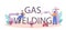 Gas welding typographic header concept. Professional welder