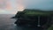 Gasadalur watefrall at the Faroe Islands, Denmark. Sunset view