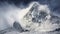 Gasherbrum Ii: Majestic Mountain Enveloped In Cloud With Frozen Movement