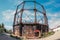 The gasholder at the old gasworks premises at Technopolois - Gazi area in Athens city