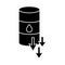 Gasoline barrel tank with arrows flat style icon