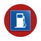 Gasoline icon in badge style. One of road sings collection icon can be used for UI, UX