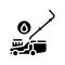 gasoline lawn mower glyph icon vector illustration