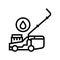 gasoline lawn mower line icon vector illustration
