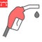Gasoline pump nozzle color line icon, diesel and gas station, fuel pump nozzle vector icon, vector graphics, editable