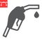 Gasoline pump nozzle glyph icon, diesel and gas station, fuel pump nozzle vector icon, vector graphics, editable stroke
