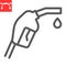 Gasoline pump nozzle line icon, diesel and gas station, fuel pump nozzle vector icon, vector graphics, editable stroke