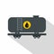 Gasoline railroad tanker icon, flat style