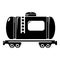 Gasoline railroad tanker icon , simple style