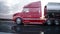 Gasoline tanker, Oil trailer, truck on highway. Very fast driving. Realistic 4K animation.