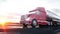 Gasoline tanker, Oil trailer, truck on highway. Very fast driving. Realistic 4K animation.