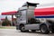 Gasoline truck near a gas station