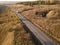 Gasoline truck Oil trailer, truck on highway driving along the r