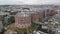 Gasometer buildings in Vienna from above