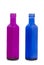Gass bottle blue and violet isolated on white background with shadows, clipping path  for isolation without shadows on white