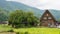 Gassho-zukuri houses at Ogimachi Village in Shirakawago, Gifu, Japan. It is part of UNESCO World