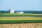 Gasthuisberg, Flemish Brabant, Belgium - Colorful agriculture fields with the building of the UCLL college campus in the