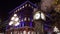 Gastown Steam Clock and Vancouver downtown beautiful street view at night.