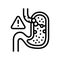 gastric reflux line icon vector illustration