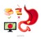 Gastritis concept in flat style,  icon