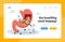 Gastritis and Helicobacter Disease Landing Page Template. Gastroenterology Doctor Characters Study Huge Diseased Stomach