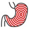 Gastritis line icon, Human diseases concept, Chronic erosive inflammation sign on white background, Gastritis disease