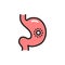 Gastritis line icon. Isolated vector element.