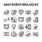 gastroenterologist doctor stomach icons set vector