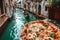 Gastronomic Bliss: Indulging in Neapolitan Pizza Along Venice\\\'s Canals.