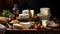 Gastronomic Elegance: Artful Display of Diverse French Cheese Delicacies